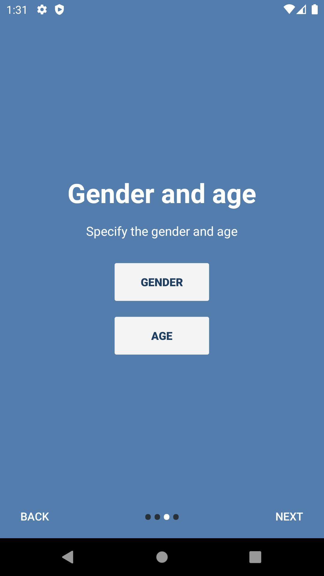 Selecting Gender and Age